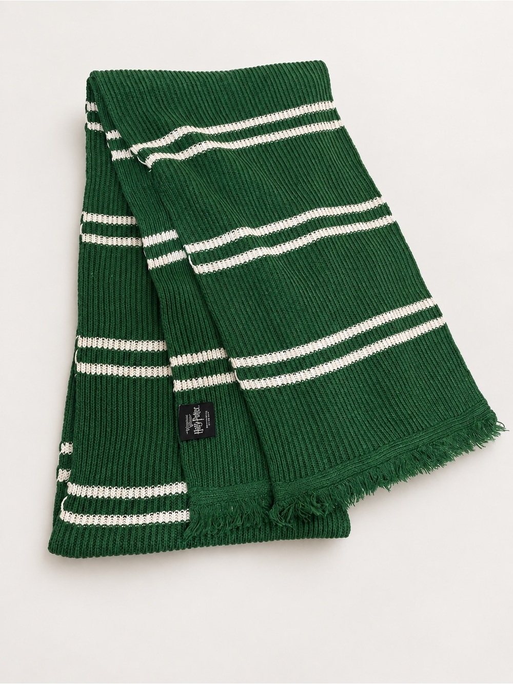 Harry Potter Universal Studios Slytherin-Style Green & Ivory Knit Scarf